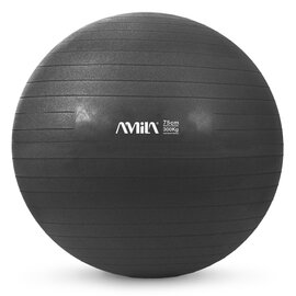 Μπάλα Γυμναστικής Amila Gymball 75cm Μαύρη 95865