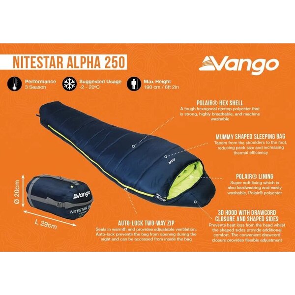 Υπνόσακος Vango Nitestar Alpha 250, SBTNITEST000011 /Ocean green
