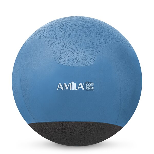 Μπάλα Γυμναστικής Amila Gymball 65cm Μπλε με Βάρος Στην Βάση 48445