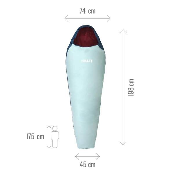 MILLET Active 600G Sleeping Bag W, Καλοκαιρινός Υπνόσακος με Φερμουάρ Αριστερά (G) Γυναικείος, MIC1169-N8713G /Waterfall