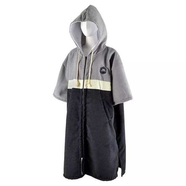 Poncho Μαύρο/γκρί quick dry με φερμουάρ - Aropec