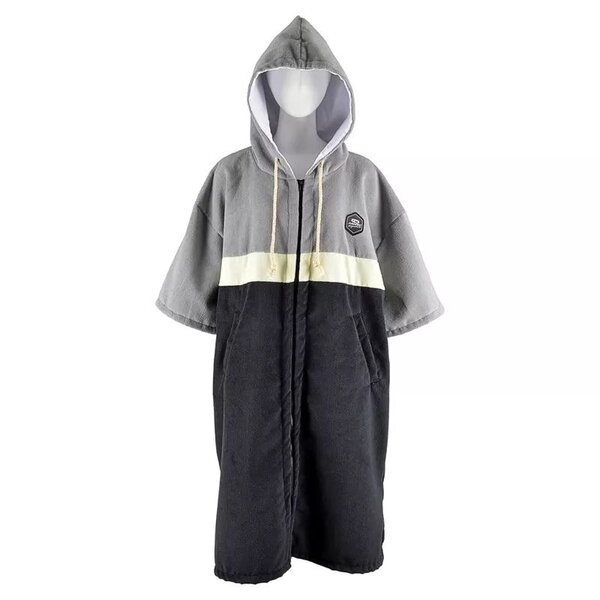 Poncho Μαύρο/γκρί quick dry με φερμουάρ - Aropec