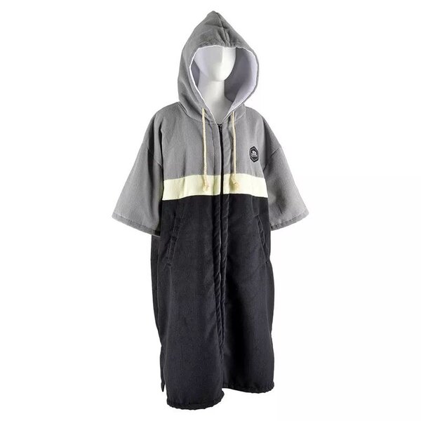 Poncho Μαύρο/γκρί quick dry με φερμουάρ - Aropec