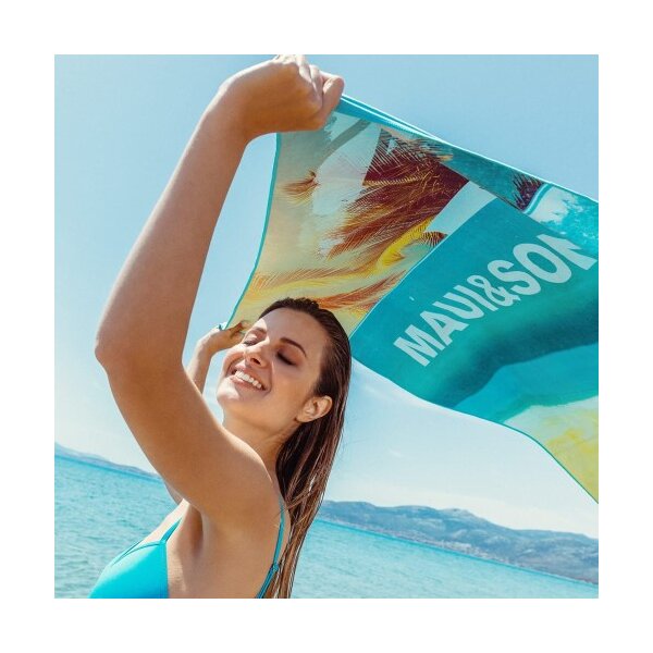 Πετσέτα Θαλάσσης Microfiber 90x180cm με Σχέδιο σε Αδιάβροχη Θήκη Venice Beach Maui&sons
