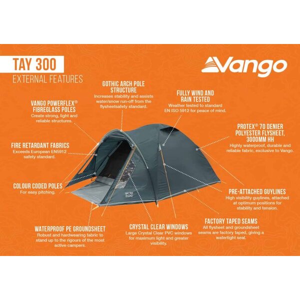 VANGO Soul 300, Σκηνή 3 ατόμων, 285 x 190 x 120(ύψος) cm, TEWSOUL00000005 /Peridot Green